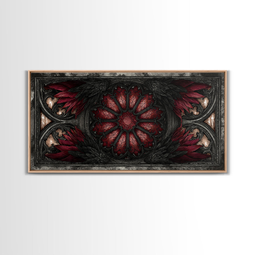 Gothic Cathedral Window Canvas Print, Gothic Art, Statement Artwork, Living Room Decor, Fine Art, Gothic, Art Prints, GOT-2x1-22