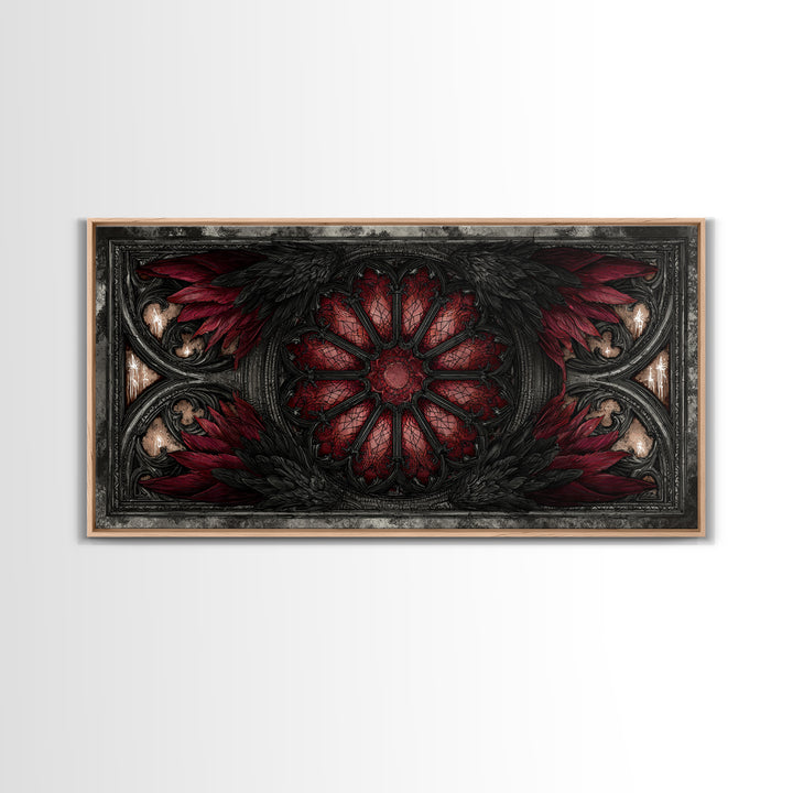 Gothic Cathedral Window Canvas Print, Gothic Art, Statement Artwork, Living Room Decor, Fine Art, Gothic, Art Prints, GOT-2x1-22