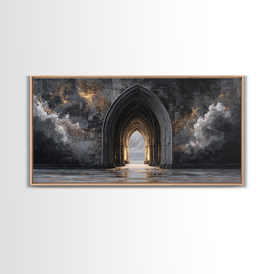 Gothic Archway Filled Canvas Print, Gothic Art, Printable Wall Art, Living Room Decor, Fine Art, Gothic, Halloween Art, GOT-2x1-31