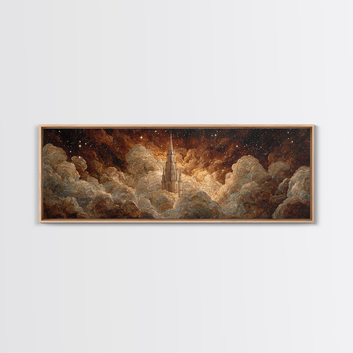 Weeping Angel Statue Canvas Print, Gothic Art, Dark Art, Living Room Decor, Fine Art, Gothic, Textured Painting, GOT-3x1-24
