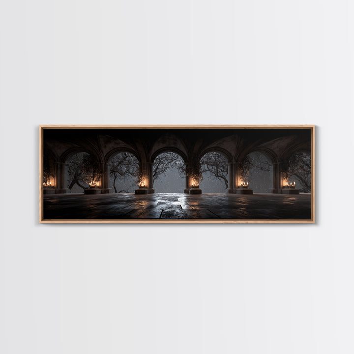 Gothic Archway Filled Canvas Print, Gothic Art, Gallery Decor, Living Room Decor, Fine Art, Gothic, Contemporary Art, GOT-3x1-3