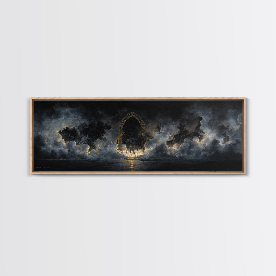 Gothic Archway Filled Canvas Print, Gothic Art, Gothic Decor, Living Room Decor, Gothic, Canvas Painting, Gothic Wallpaper, GOT-3x1-75