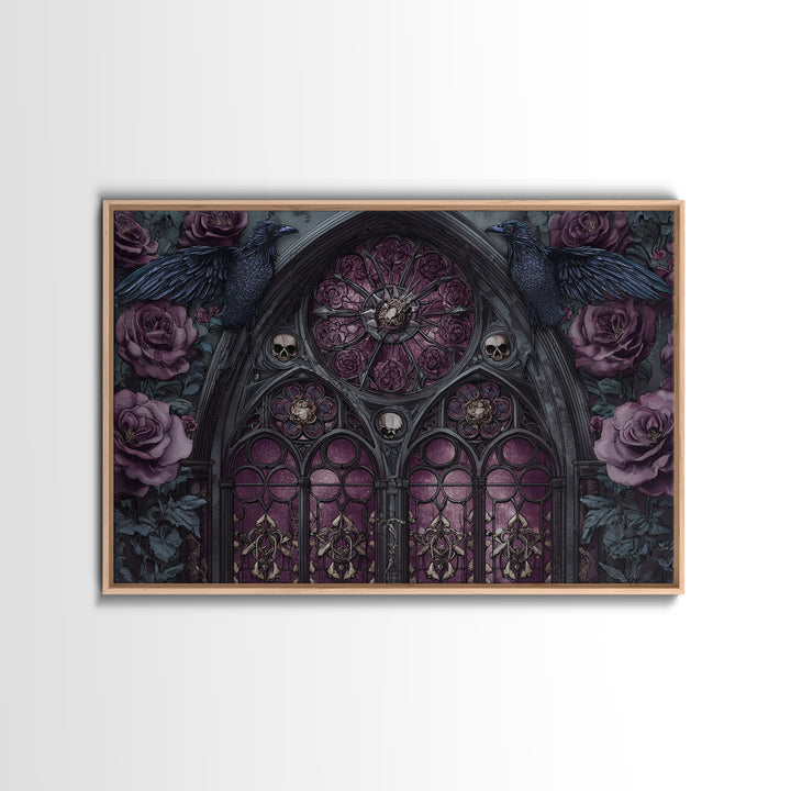 Gothic Cathedral Window Canvas Print, Gothic Art, Dark Academia Decor, Living Room Decor, Fine Art, Gothic, Black and White Art, GOT-3x2-30