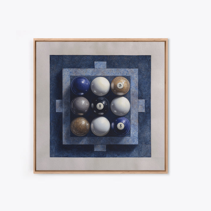 Billiards Eight Ball Framed Canvas Print, Game Room Art, Masculine Wall Art, Game Room Decor, Fine Art, Play, Gallery Decor, GRA-1x1-2