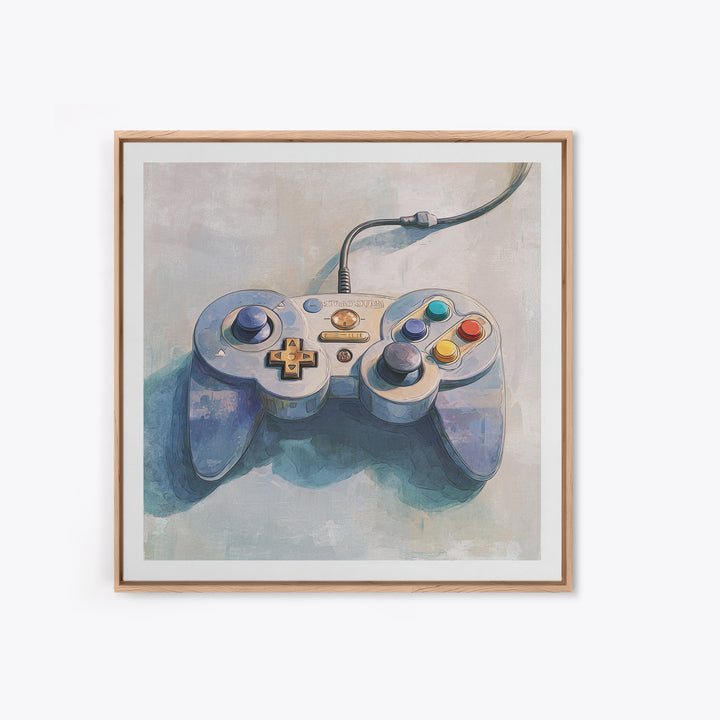 Old School Game Controller Canvas Print, Game Room Art, Girly Wall Art, Game Room Decor, Oil Painting, Play, Luxury Decor, GRA-1x1-30