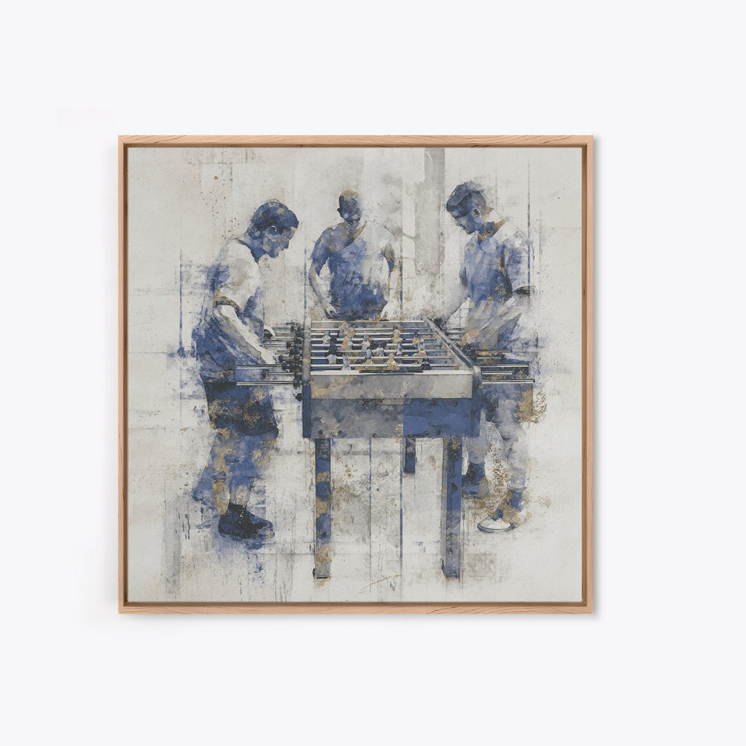 Foosball Player Figures Framed Canvas Print, Game Room Art, Statement Artwork, Game Room Decor, Fine Art, Play, GRA-1x1-33