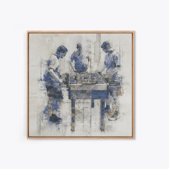 Foosball Player Figures Framed Canvas Print, Game Room Art, Statement Artwork, Game Room Decor, Fine Art, Play, GRA-1x1-33