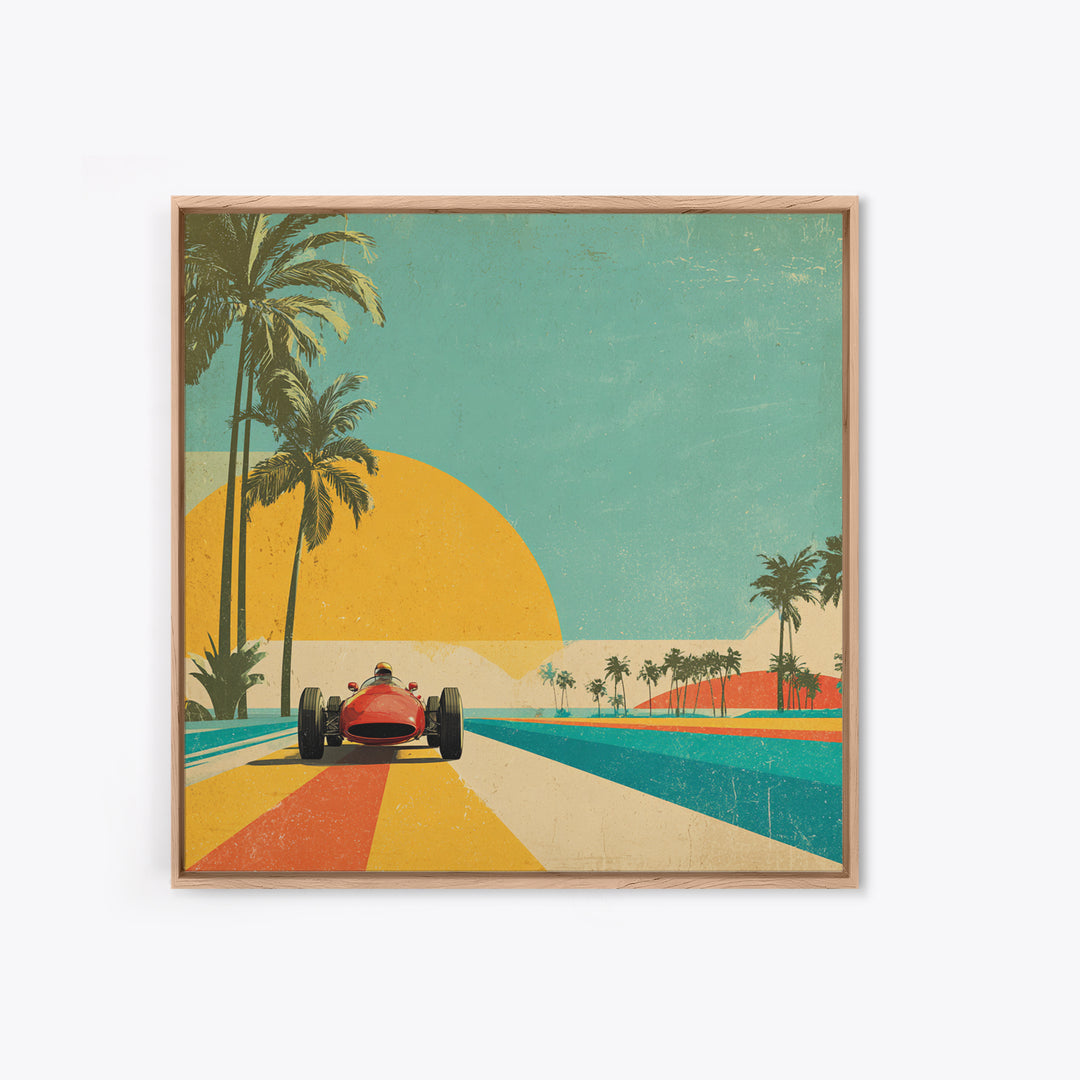 Retro Racing Car Game Poster Without Text Canvas Print, Game Room Art, New Home Gift, Game Room Decor, Fine Art, Play, GRA-1x1-36