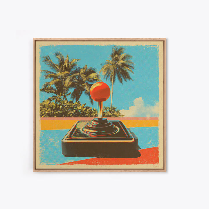Retro Arcade Joystick Canvas Print, Game Room Art, Modern Decor, Game Room Decor, Fine Art, Play, Home Decor, Wall Decor, GRA-1x1-49