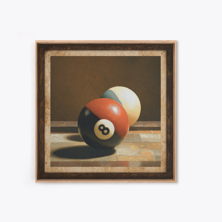 Billiards Eight Ball Canvas Print, Game Room Art, Boho Decor, Game Room Decor, Fine Art, Play, Classroom Decor, Original Art, GRA-1x1-98