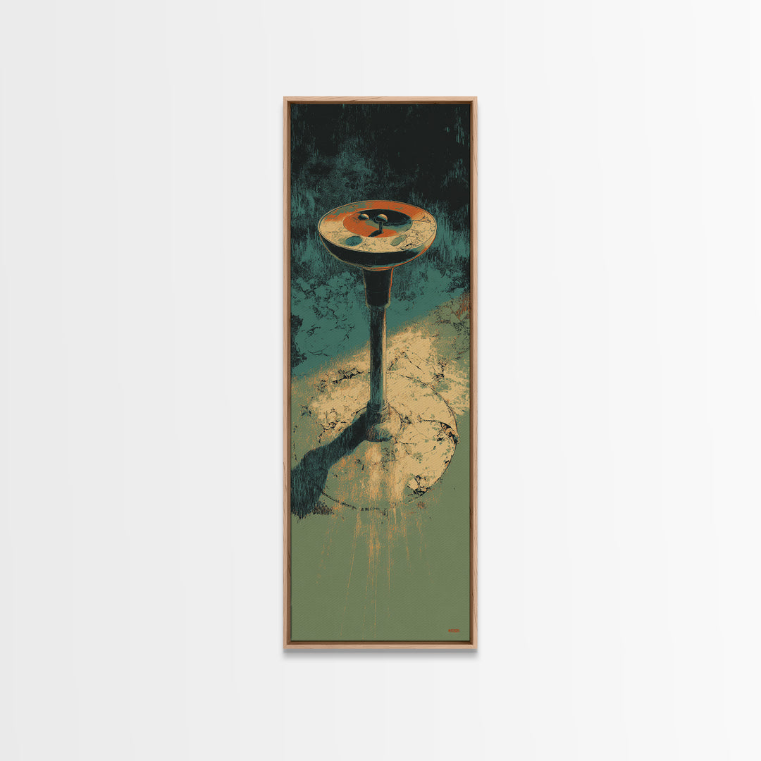 Pool Cue and Chalk on Green Felt Framed Canvas Print, Game Room Art, Kids Room Wall Art, Game Room Decor, Fine Art, Play, GRA-1x3-70