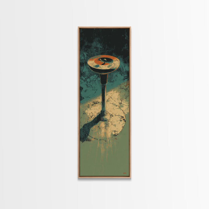 Pool Cue and Chalk on Green Felt Framed Canvas Print, Game Room Art, Kids Room Wall Art, Game Room Decor, Fine Art, Play, GRA-1x3-70