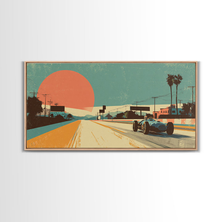 Retro Racing Car Game Poster Without Text Canvas Print, Game Room Art, Contemporary Art, Game Room Decor, Fine Art, Play, GRA-2x1-32