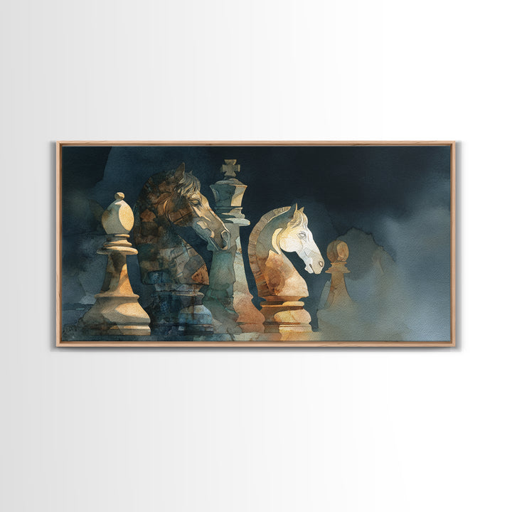Chess Knight Piece Canvas Print, Game Room Art, Canvas Art, Game Room Decor, Fine Art, Play, Living Room Art, Playroom Art, GRA-2x1-49