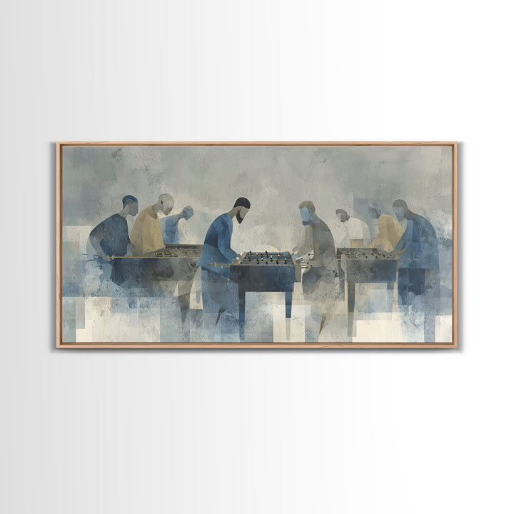Foosball Player Figures Canvas Print, Game Room Art, Black Art, Game Room Decor, Oil Painting, Play, Playroom Art, Pop Art, GRA-2x1-77