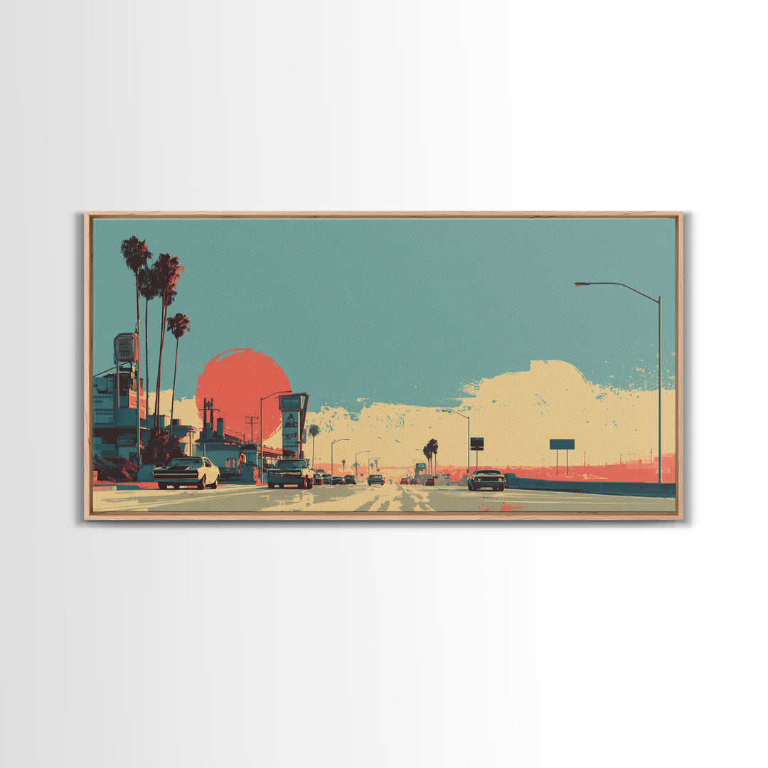 Retro Racing Car Game Poster Without Text Framed Canvas Print, Game Room Art, Black Woman Art, Game Room Decor, Fine Art, Play, GRA-2x1-80