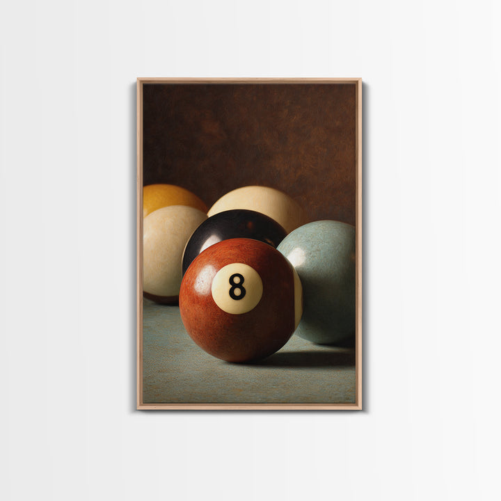 Billiards Eight Ball Canvas Print, Game Room Art, Original Art, Game Room Decor, Play, Trendy Wall Art, Masculine Wall Art, GRA-2x3-58