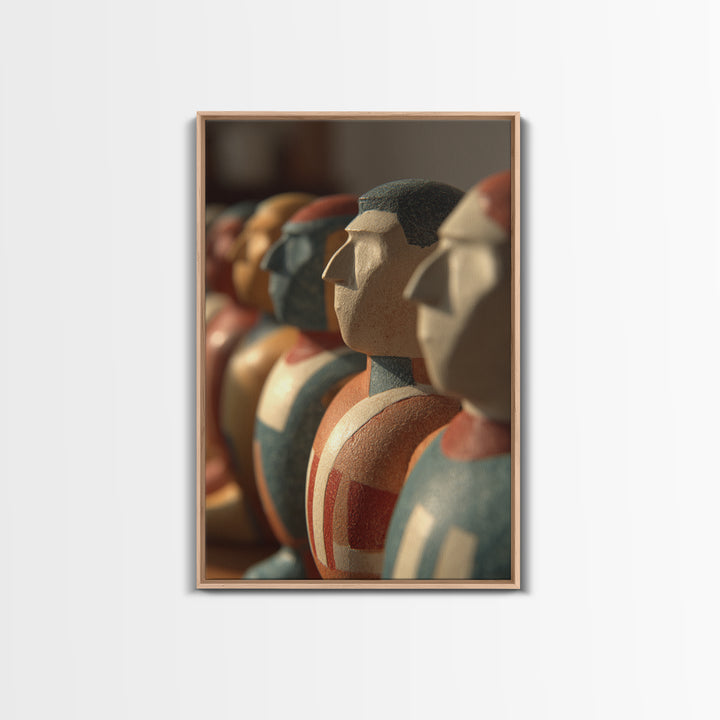Foosball Player Figures Framed Canvas Print, Game Room Art, African American Art, Game Room Decor, Play, Kids Room Wall Art, GRA-2x3-89