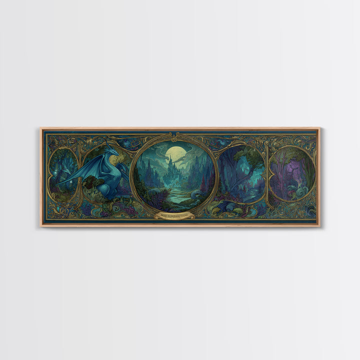 Fantasy Board Game Dragon Token Scene Canvas Print, Game Room Art, Gallery Decor, Game Room Decor, Fine Art, Play, GRA-3x1-3