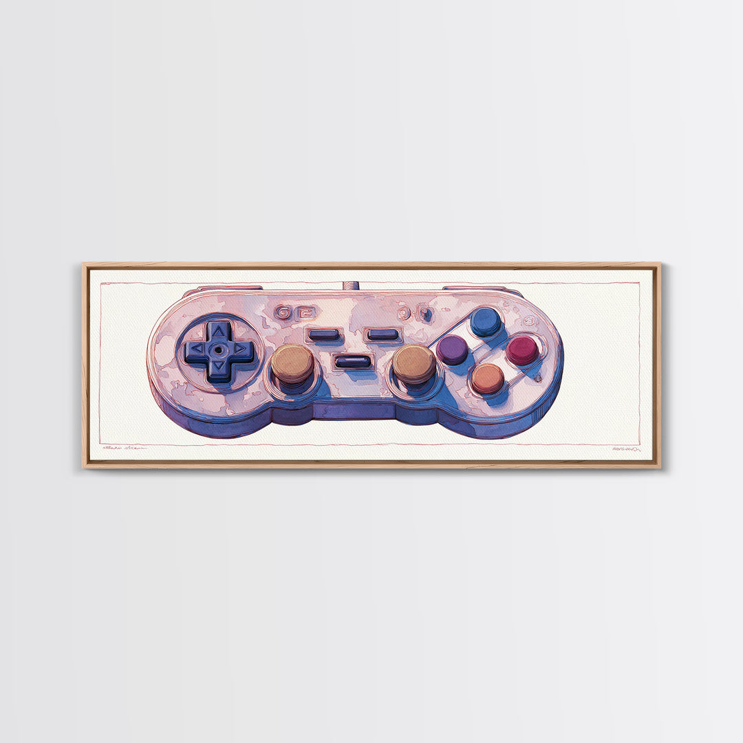 Old School Game Controller Canvas Print, Game Room Art, African American Art, Game Room Decor, Play, Kids Room Wall Art, GRA-3x1-46