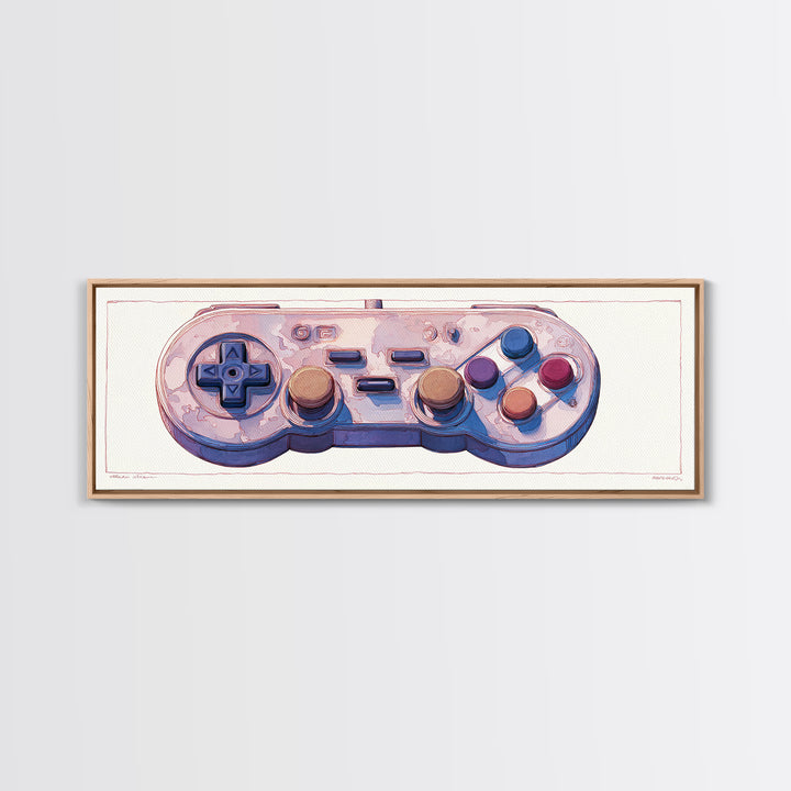 Old School Game Controller Canvas Print, Game Room Art, African American Art, Game Room Decor, Play, Kids Room Wall Art, GRA-3x1-46