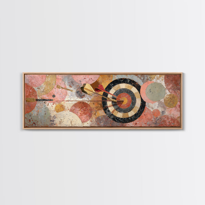 Dartboard Bullseye with Dynamic Motion Canvas Print, Game Room Art, Art Print, Game Room Decor, Fine Art, Play, Canvas Art, GRA-3x1-48