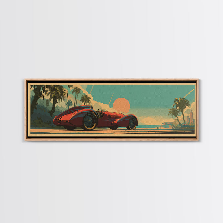 Retro Racing Car Game Poster Without Text Framed Canvas Print, Game Room Art, Room Decor, Game Room Decor, Fine Art, Play, GRA-3x1-52