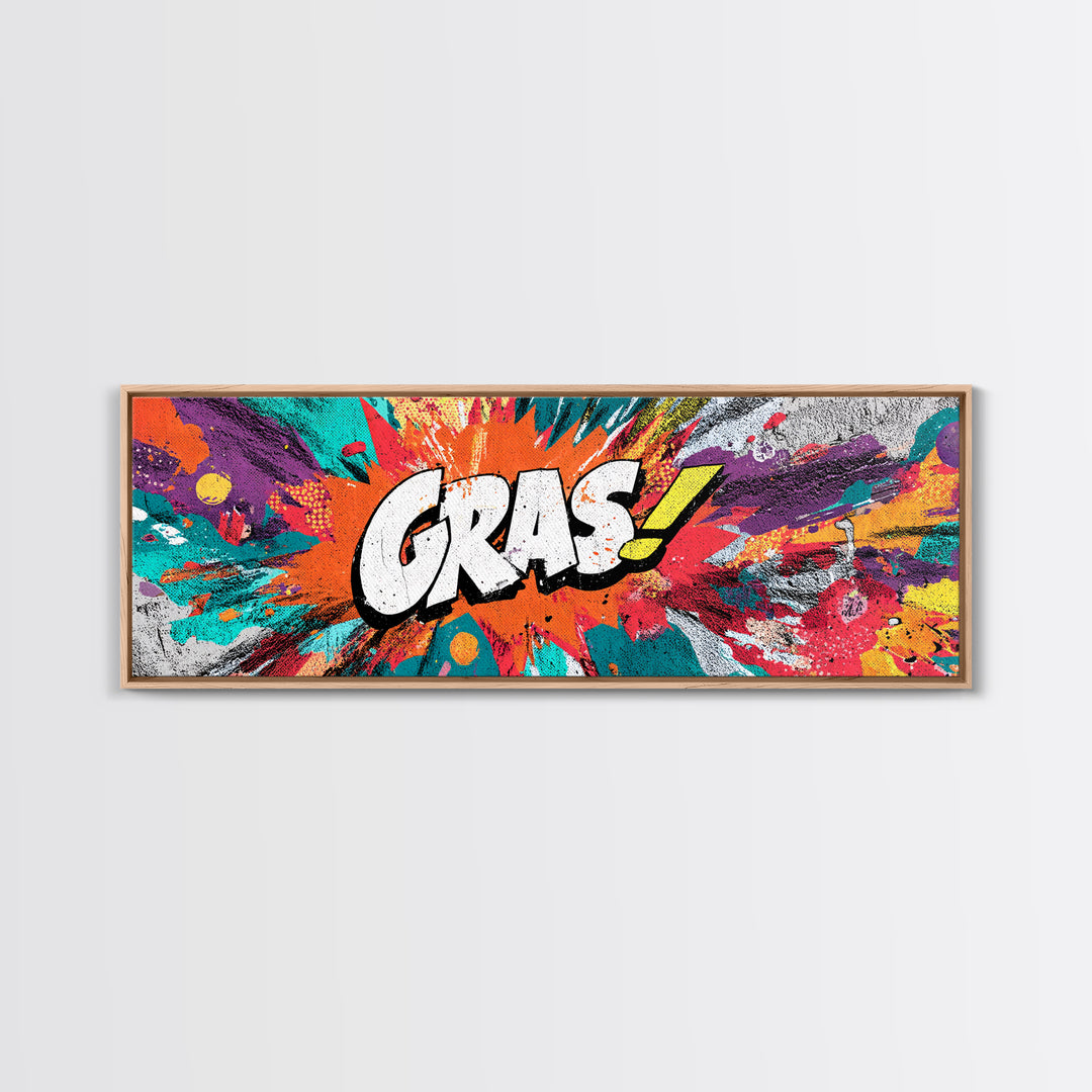 Comic Style Explosion with Game Icons Framed Canvas Print, Game Room Art, Neutral Decor, Game Room Decor, Fine Art, Play, GRA-3x1-7