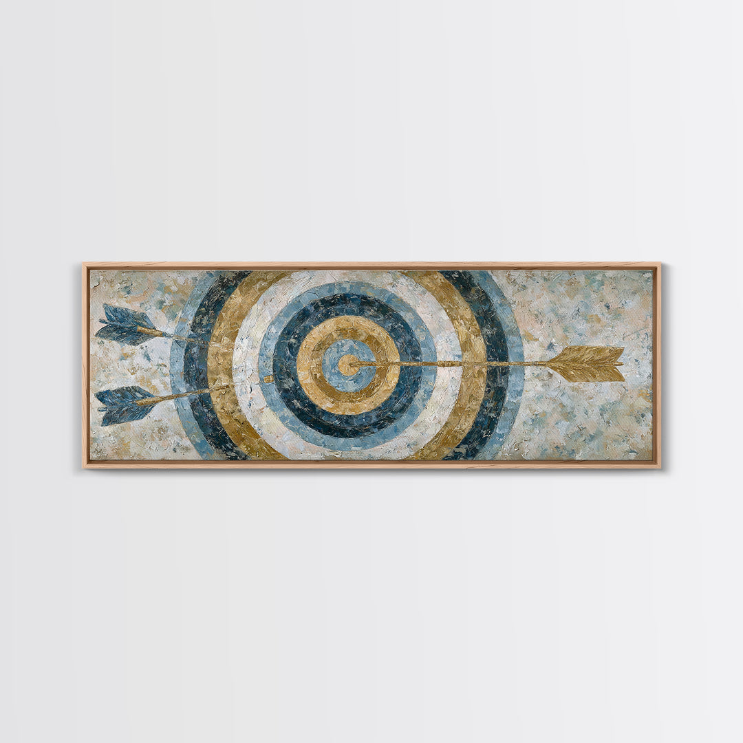 Dartboard Bullseye with Dynamic Motion Framed Canvas Print, Game Room Art, Wall Art, Game Room Decor, Fine Art, Play, GRA-3x1-72