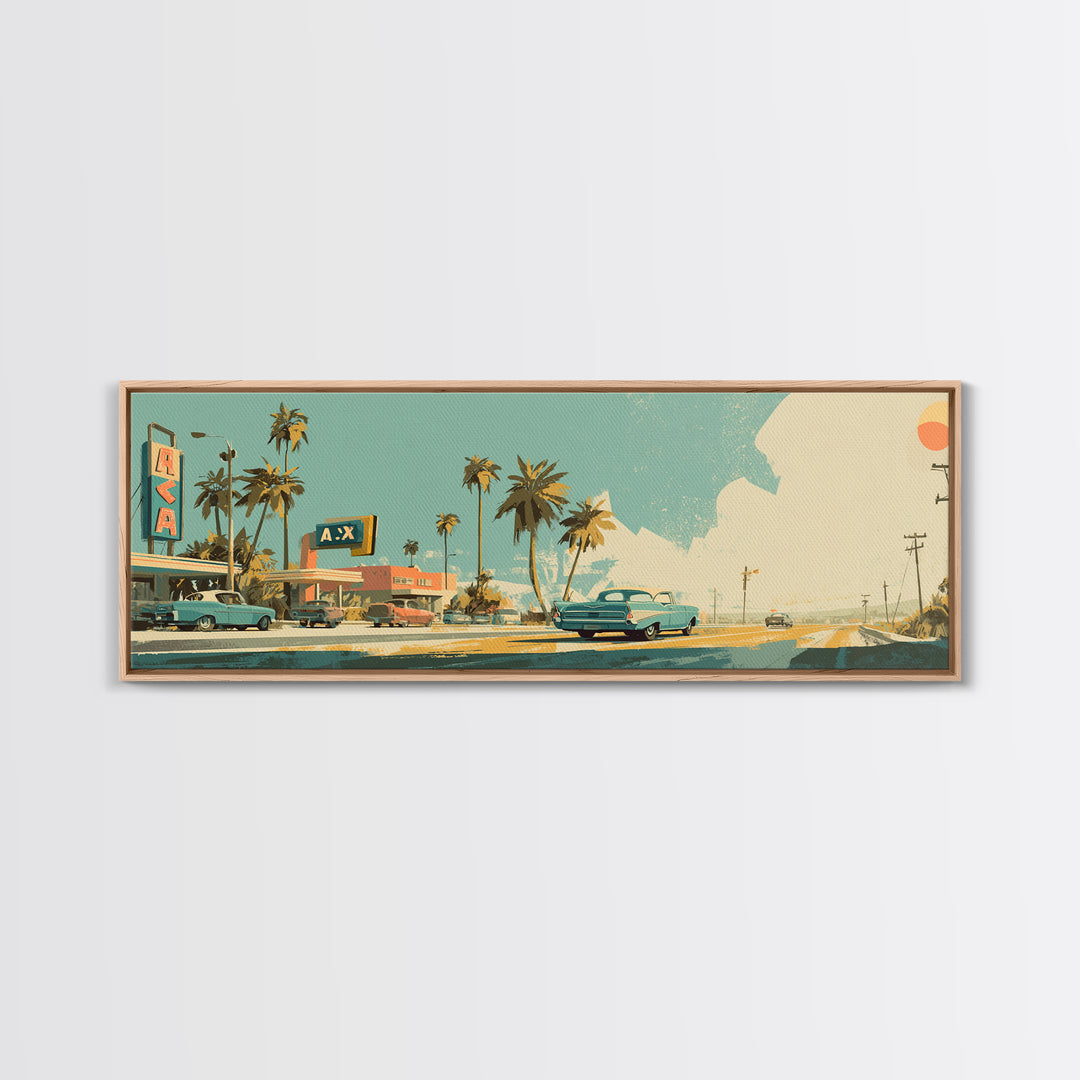 Retro Racing Car Game Poster Without Text Canvas Print, Game Room Art, Home Decor, Game Room Decor, Play, Wall Art Set, GRA-3x1-76