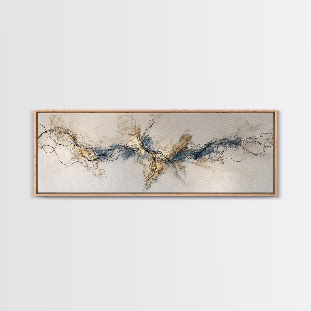 Controller Cable Forming a Playful Line Drawing Framed Canvas Print, Game Room Art, Canvas Art, Game Room Decor, Abstract Art, GRA-3x1-87
