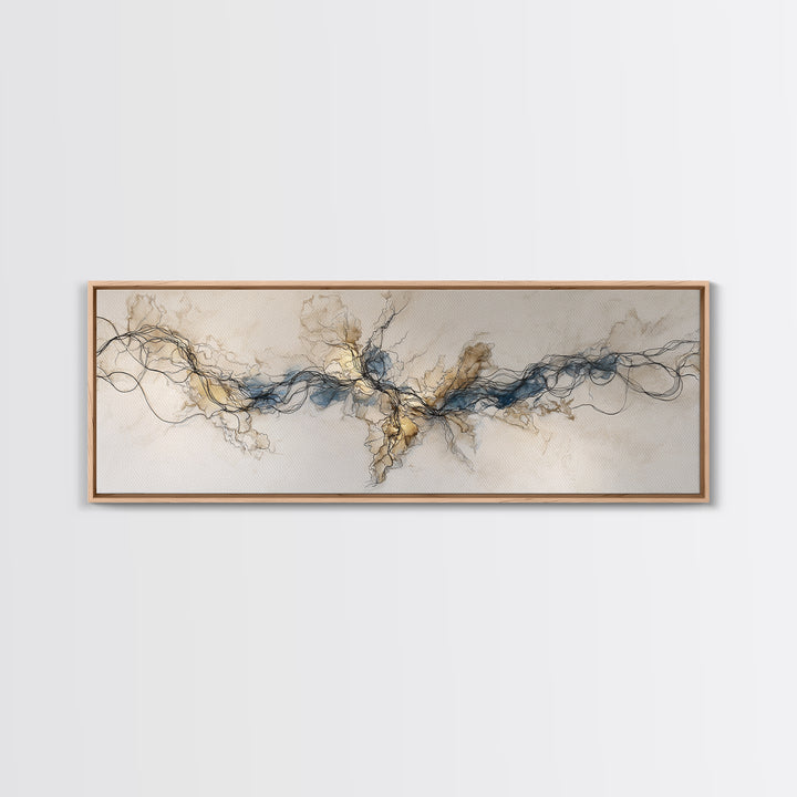 Controller Cable Forming a Playful Line Drawing Framed Canvas Print, Game Room Art, Canvas Art, Game Room Decor, Abstract Art, GRA-3x1-87