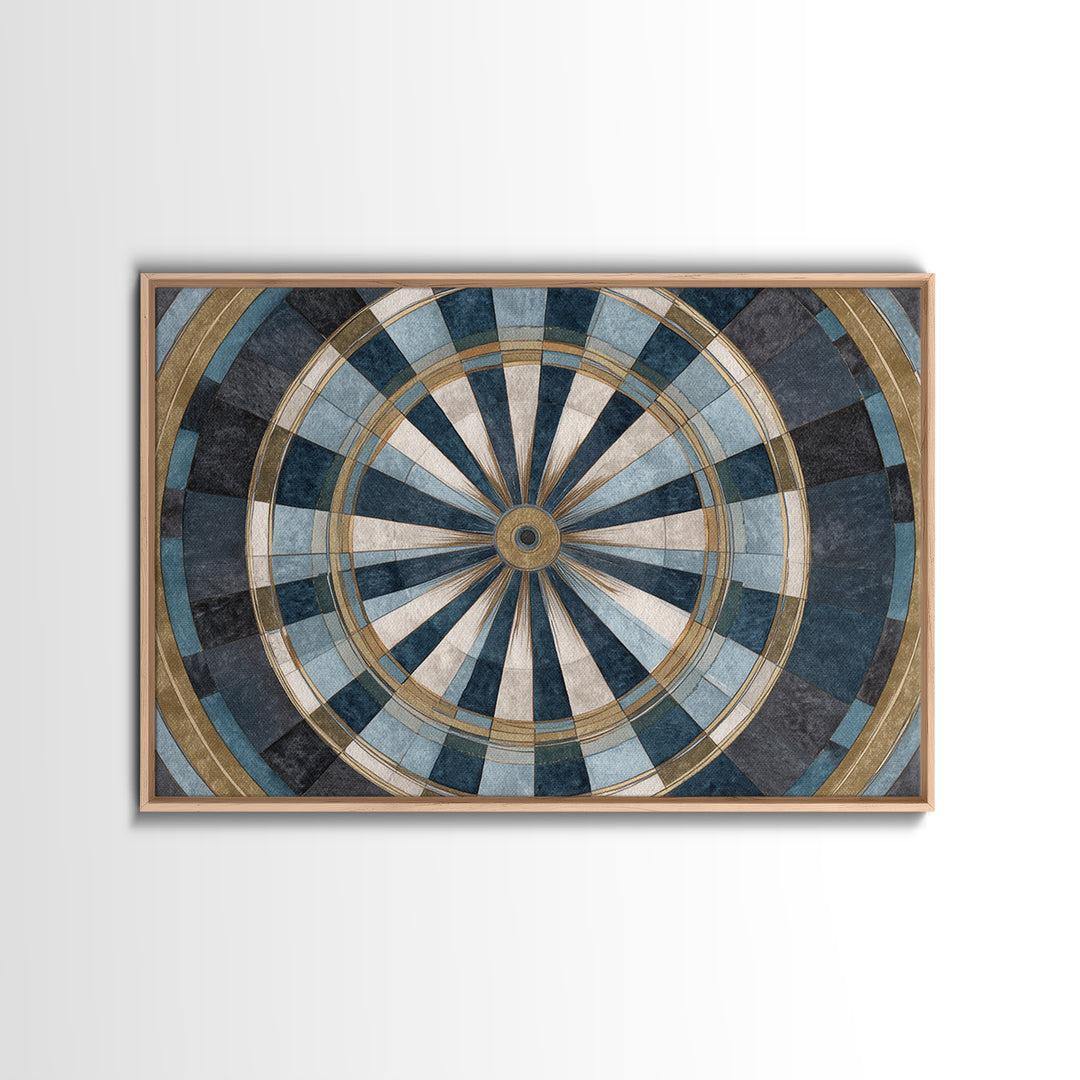 Dartboard Bullseye with Dynamic Motion Canvas Print, Game Room Art, Bedroom Wall Art, Game Room Decor, Fine Art, Play, GRA-3x2-12
