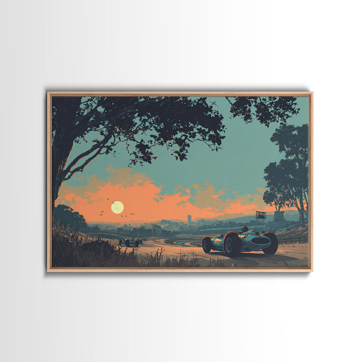Retro Racing Car Game Poster Without Text Canvas Print, Game Room Art, Wall Art Set, Game Room Decor, Fine Art, Play, GRA-3x2-16