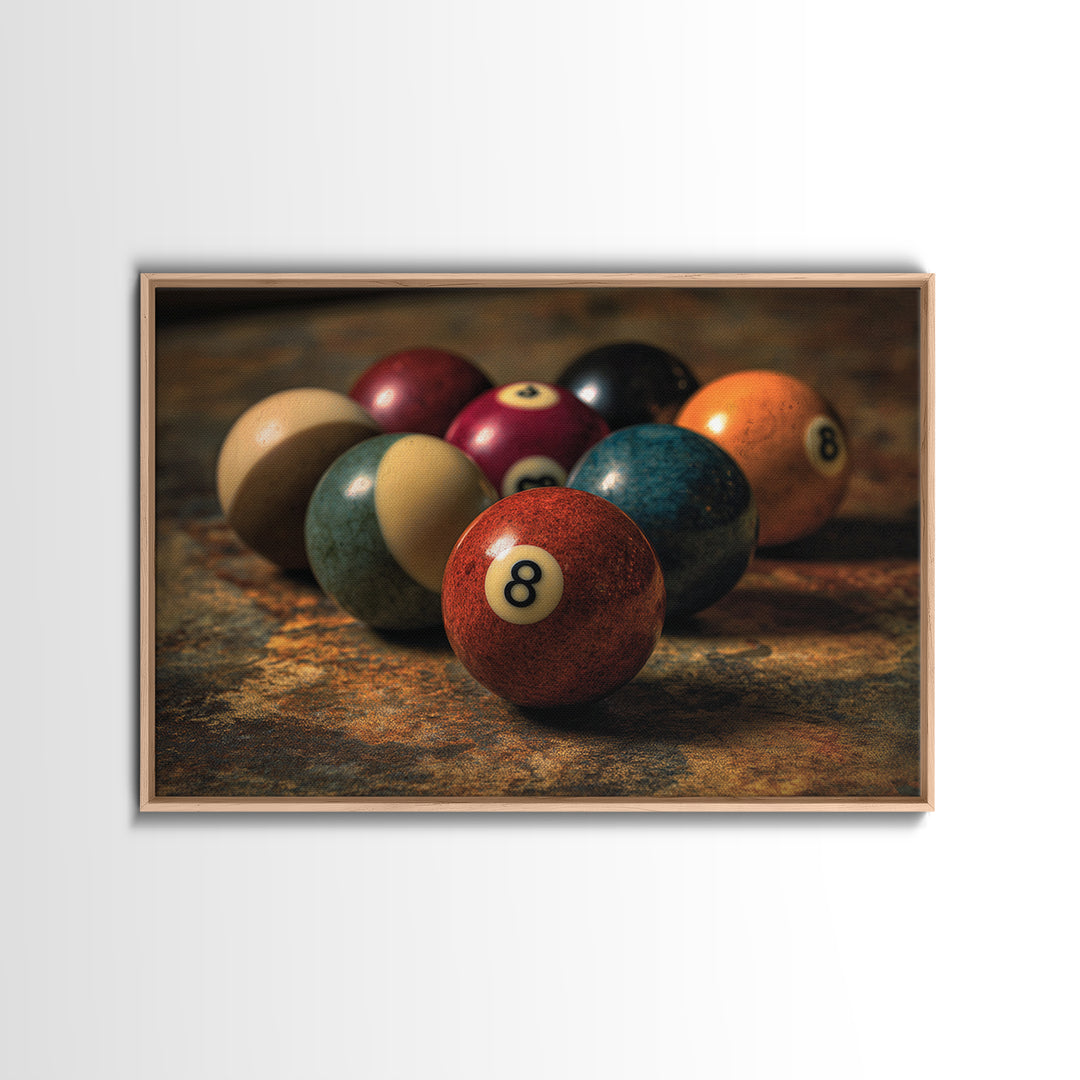 Billiards Eight Ball Canvas Print, Game Room Art, Black Woman Art, Game Room Decor, Play, Retro Art, Whimsical Wall Art, GRA-3x2-30