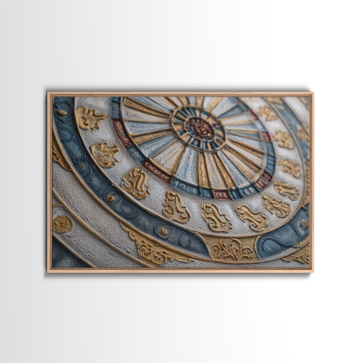 Dartboard Bullseye with Dynamic Motion Framed Canvas Print, Game Room Art, Whimsical Wall Art, Game Room Decor, Fine Art, Play, GRA-3x2-60