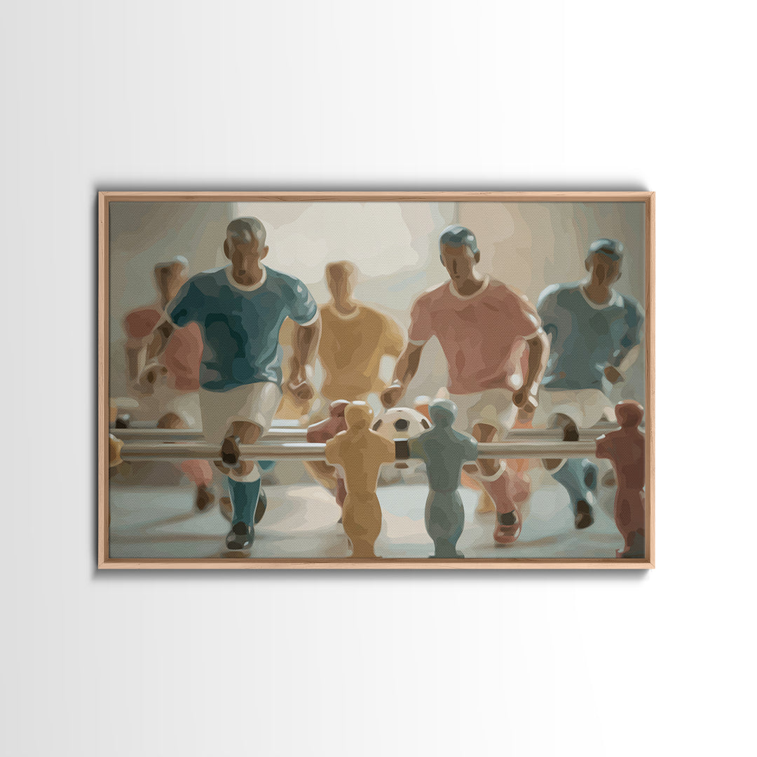 Foosball Player Figures Canvas Print, Game Room Art, Pop Art, Game Room Decor, Oil Painting, Play, Fine Art Print, GRA-3x2-61