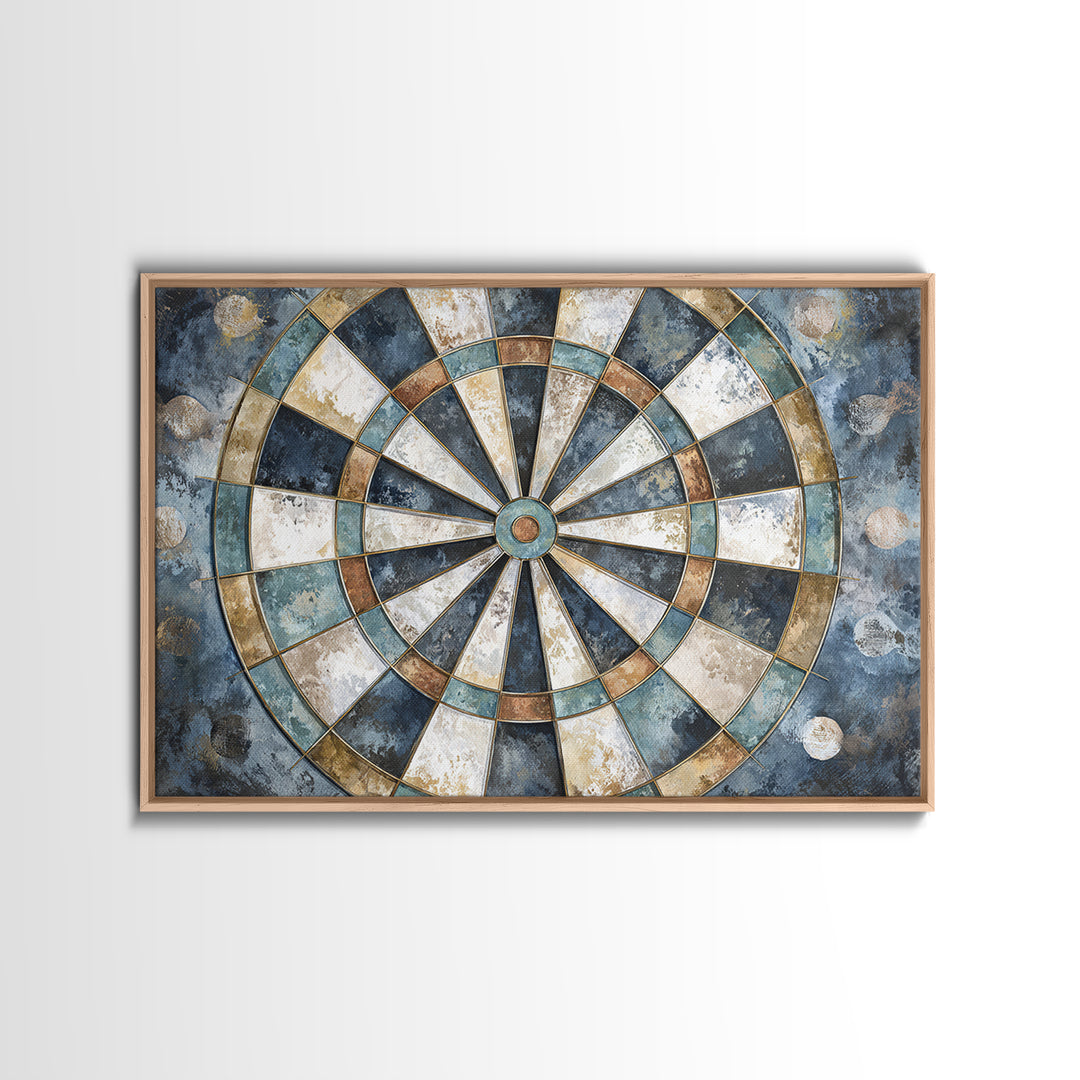 Dartboard Bullseye with Dynamic Motion Canvas Print, Game Room Art, Boho Decor, Game Room Decor, Play, Classroom Decor, GRA-3x2-84