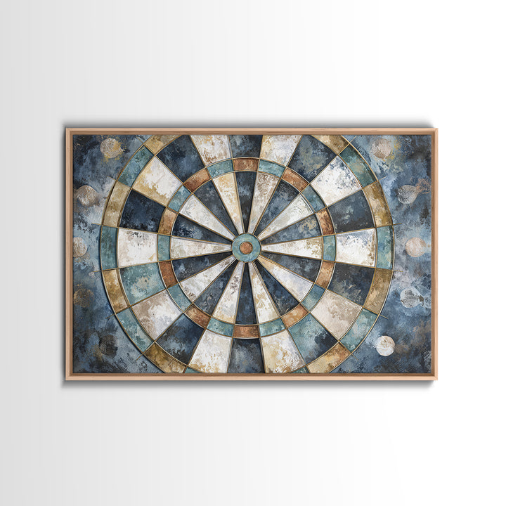 Dartboard Bullseye with Dynamic Motion Canvas Print, Game Room Art, Boho Decor, Game Room Decor, Play, Classroom Decor, GRA-3x2-84