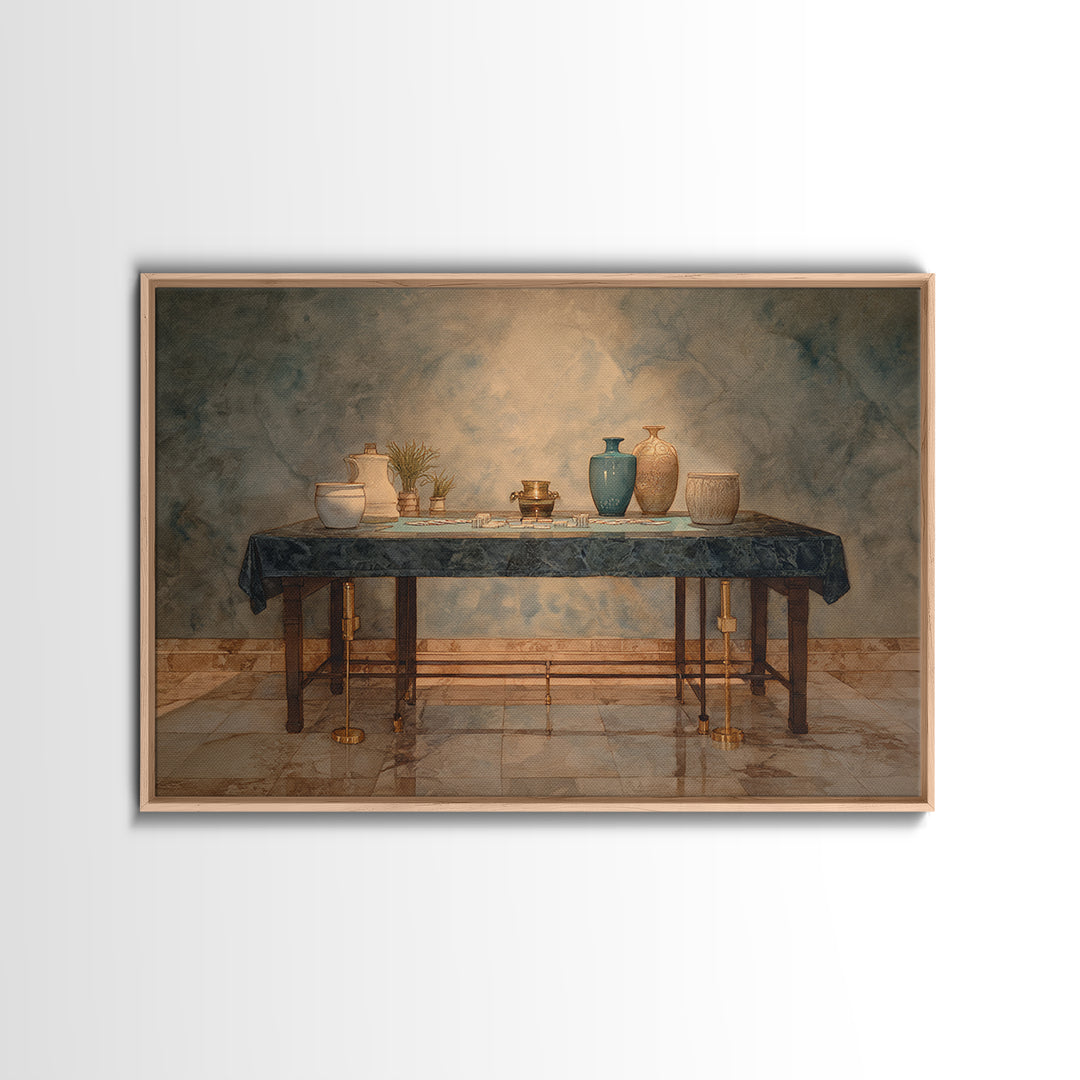 Blackjack Table Still Life Without Words Framed Canvas Print, Game Room Art, Art Print, Game Room Decor, Fine Art, Play, GRA-3x2-96