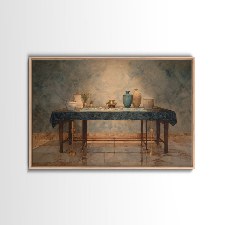 Blackjack Table Still Life Without Words Framed Canvas Print, Game Room Art, Art Print, Game Room Decor, Fine Art, Play, GRA-3x2-96