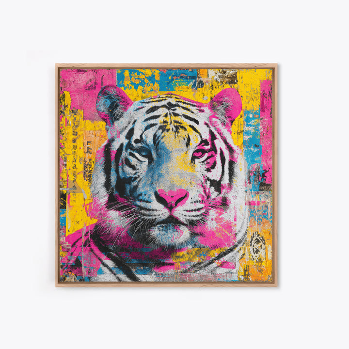 Urban Tiger Portrait Canvas Print, Graffiti Art, Statement Artwork, Living Room Decor, Fine Art, Street, Wall Decor, Painting, GRF-1x1-75