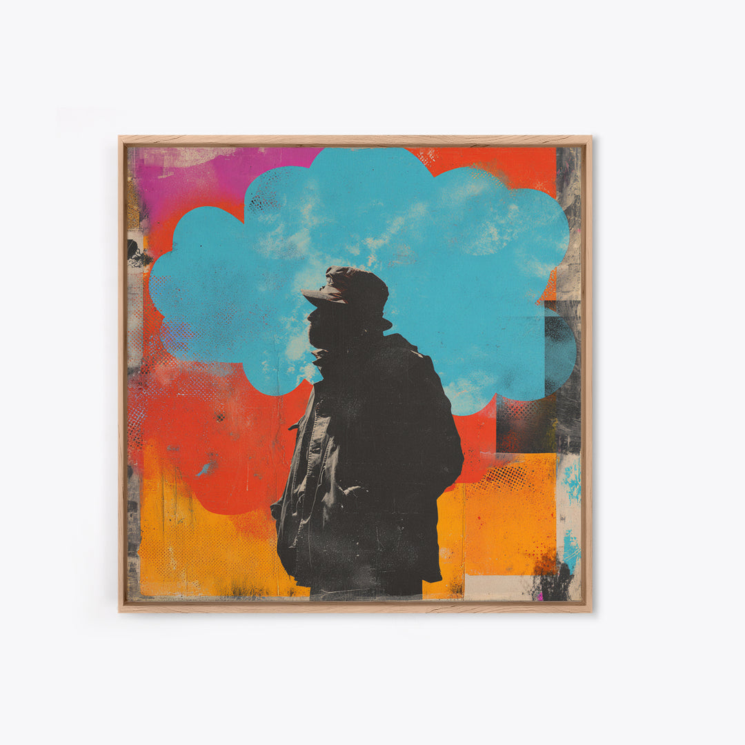 Masked Street Artist Silhouette Canvas Print, Graffiti Art, Modern Decor, Living Room Decor, Fine Art, Street, Poster, GRF-1x1-94