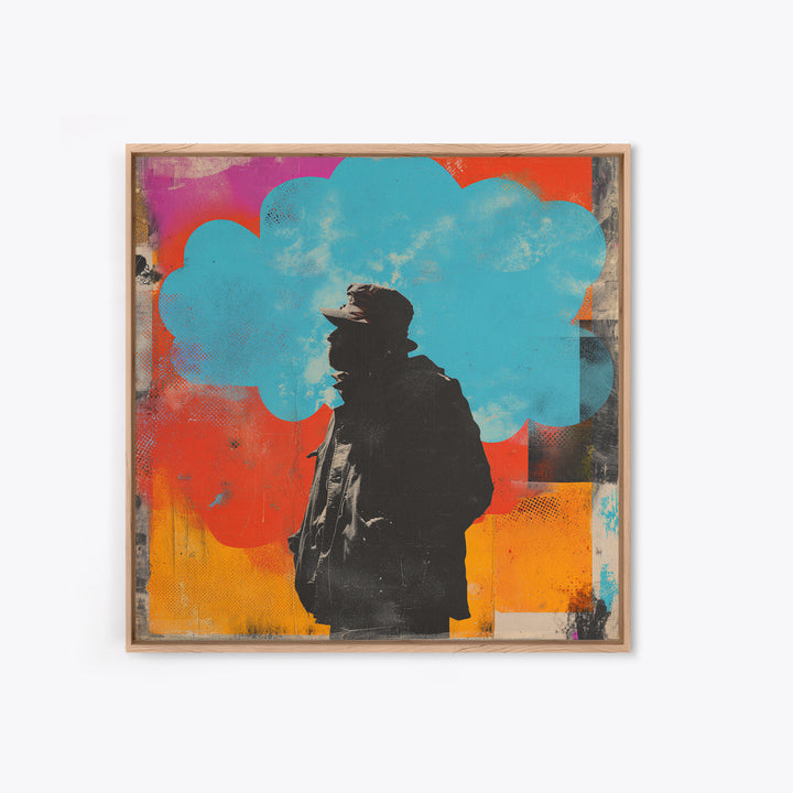 Masked Street Artist Silhouette Canvas Print, Graffiti Art, Modern Decor, Living Room Decor, Fine Art, Street, Poster, GRF-1x1-94