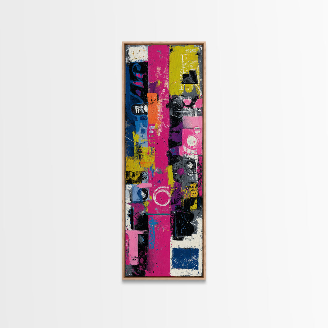 Boombox and Cassette Tape Framed Canvas Print, Graffiti Art, Fine Art Print, Living Room Decor, Fine Art, Street, Wall Decor, GRF-1x3-50