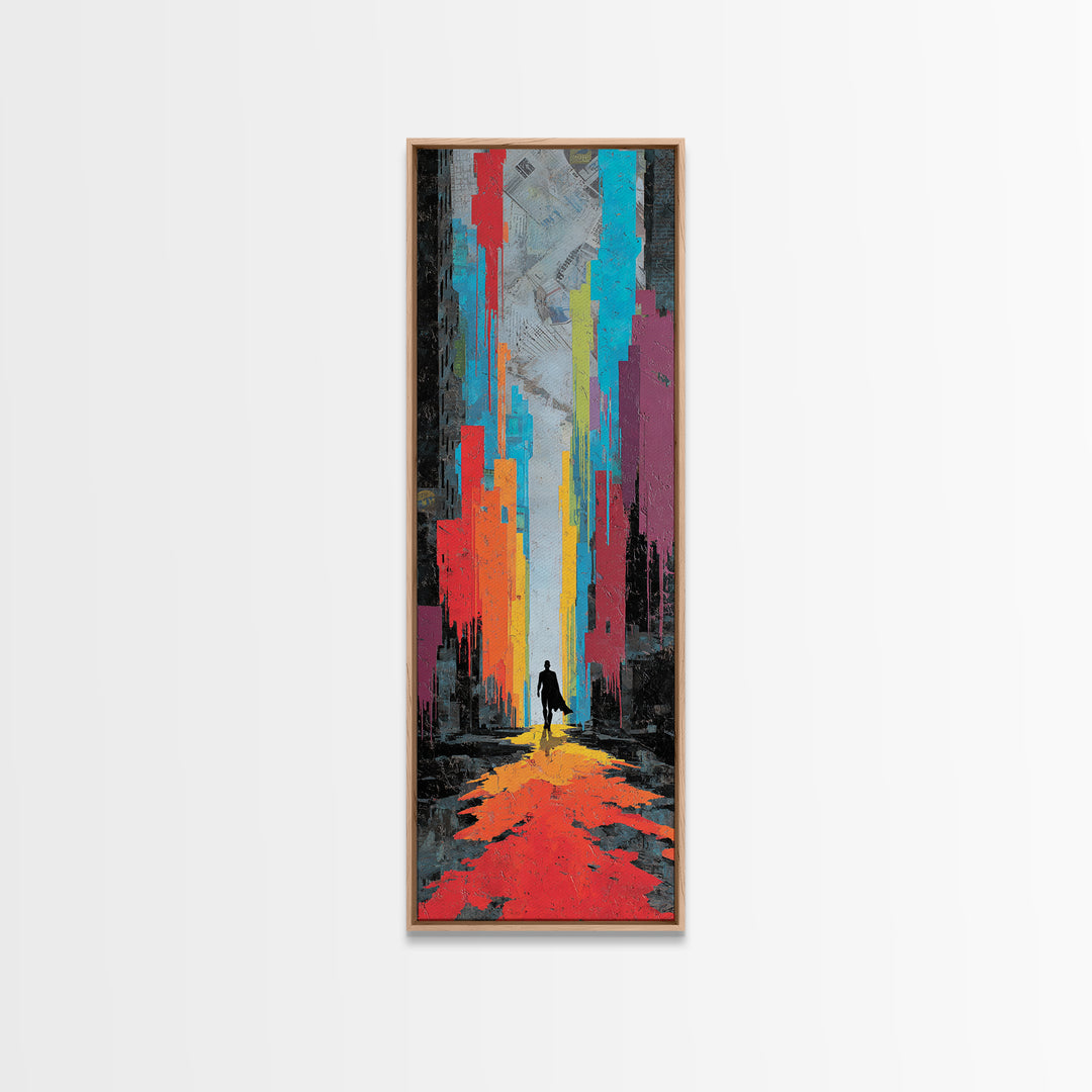 Paint Drips Forming a Skyline Silhouette Canvas Print, Graffiti Art, Large Wall Art, Living Room Decor, Fine Art, Street, GRF-1x3-73