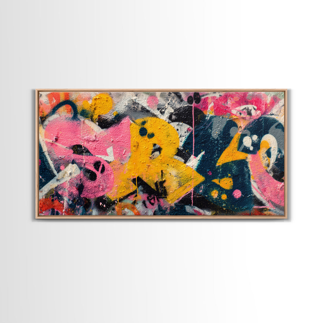 Graffiti Lettering Forms Without Readable Words Canvas Print, Graffiti Art, Original Art, Living Room Decor, Fine Art, Street, GRF-2x1-53