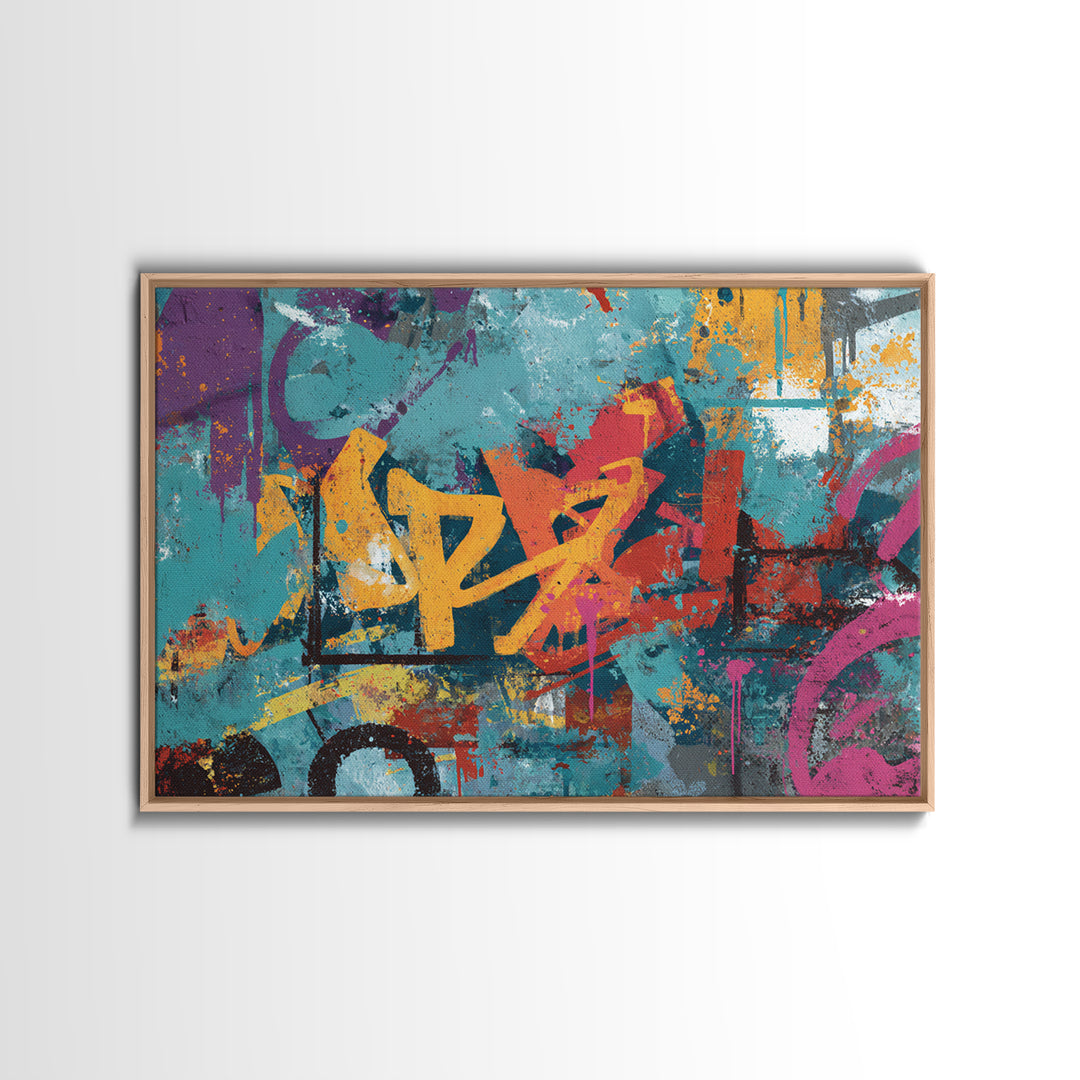 Wildstyle Arrows and Loops as Abstraction Canvas Print, Graffiti Art, Canvas, Living Room Decor, Abstract Art, Street, GRF-3x2-67