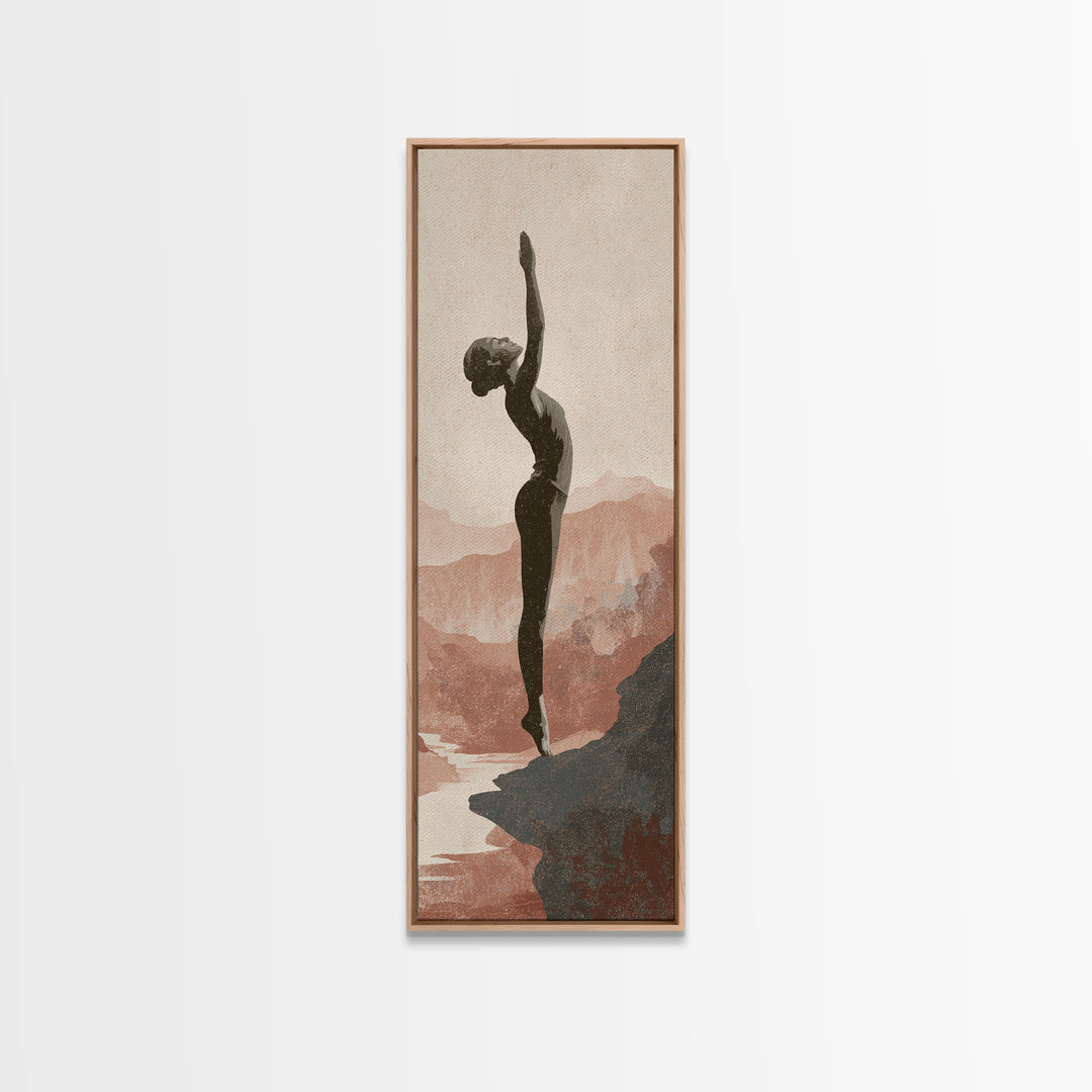 Runner on Mountain Ridge at Sunrise Canvas Print, Gym Art, Canvas Print, Gym Decor, Fine Art, Strength, Modern Home Decor, GYM-1x3-48