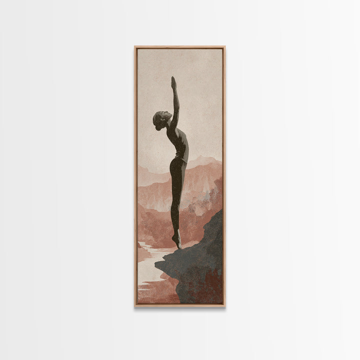 Runner on Mountain Ridge at Sunrise Canvas Print, Gym Art, Canvas Print, Gym Decor, Fine Art, Strength, Modern Home Decor, GYM-1x3-48